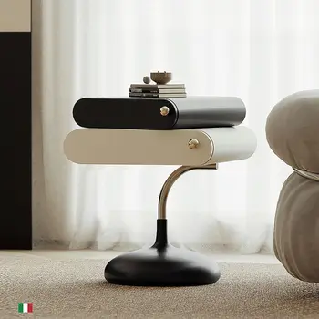 קרם בסגנון שולחן ליד המיטה הביתה השינה איטלקי להגדיר פשוטה ליד המיטה ארון לאחסון אור פשוט יוקרה ספה שולחן צד