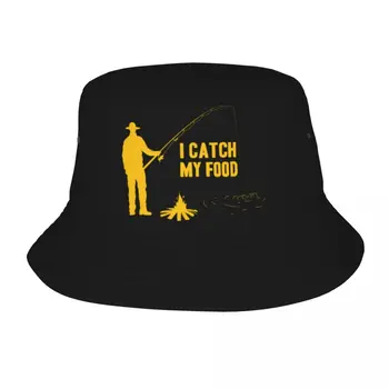 Funnny לדוג אני תופס את האוכל דגים דלי כובע נשים גברים יוניסקס אופנה קיץ של דייג הכובע