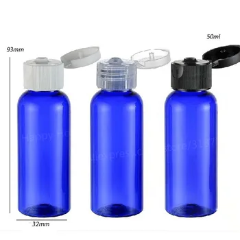 30 x 50 כחול קובלט למילוי נייד PET פלסטיק Flip-TOp כובע בקבוק ריק קרם קוסמטי מיכל