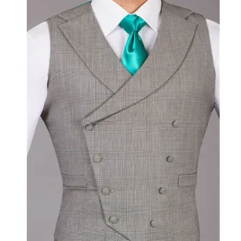2023 חדש השמלה אפודים עבור גברים מקרית Slim Fit Mens חליפה וסט כפול עם חזה הז 'קט גילט Homme עסקית רשמית' קט
