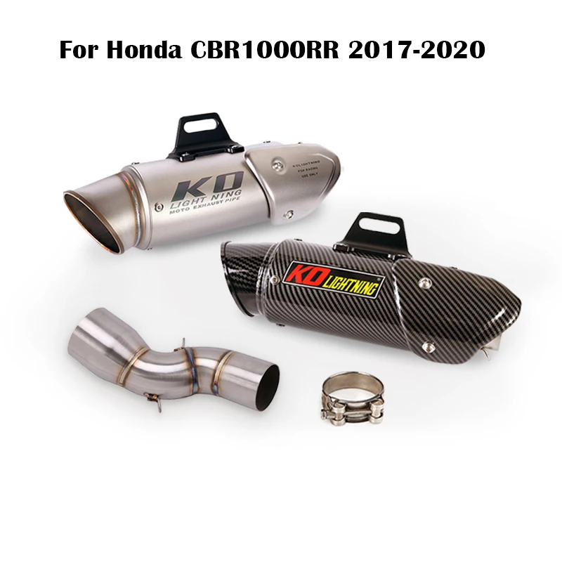 עבור הונדה CBR1000RR 2017-2020 אופנוע מערכת הפליטה 51mm להחליק על האגזוז הזנב צינור באמצע הקישור לחבר צינור נירוסטה . ' - ' . 0