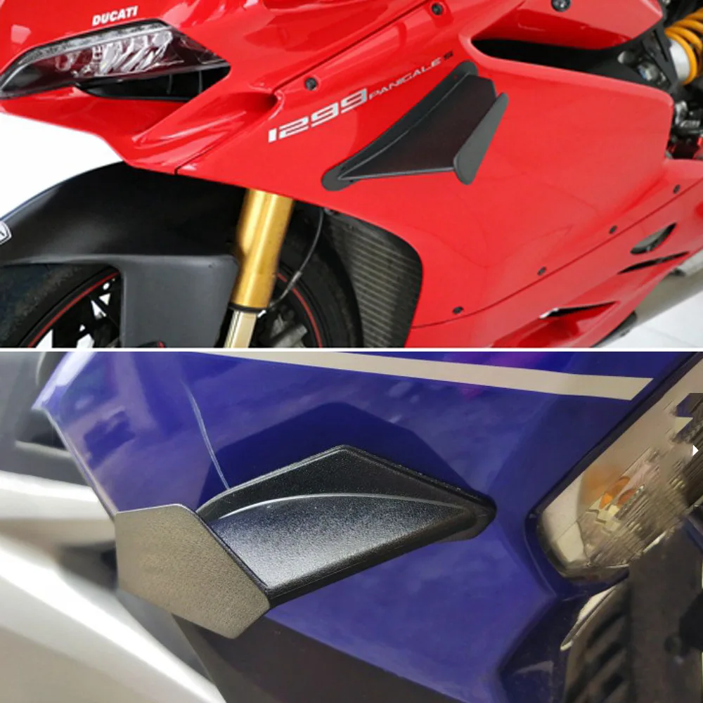 1Pair אופנוע אווירודינמי Winglets ספוילר אגף הערכה מעשי דבק אגף הונדה סוזוקי Yamaha Kawasaki ב. מ. וו אביזרים . ' - ' . 1