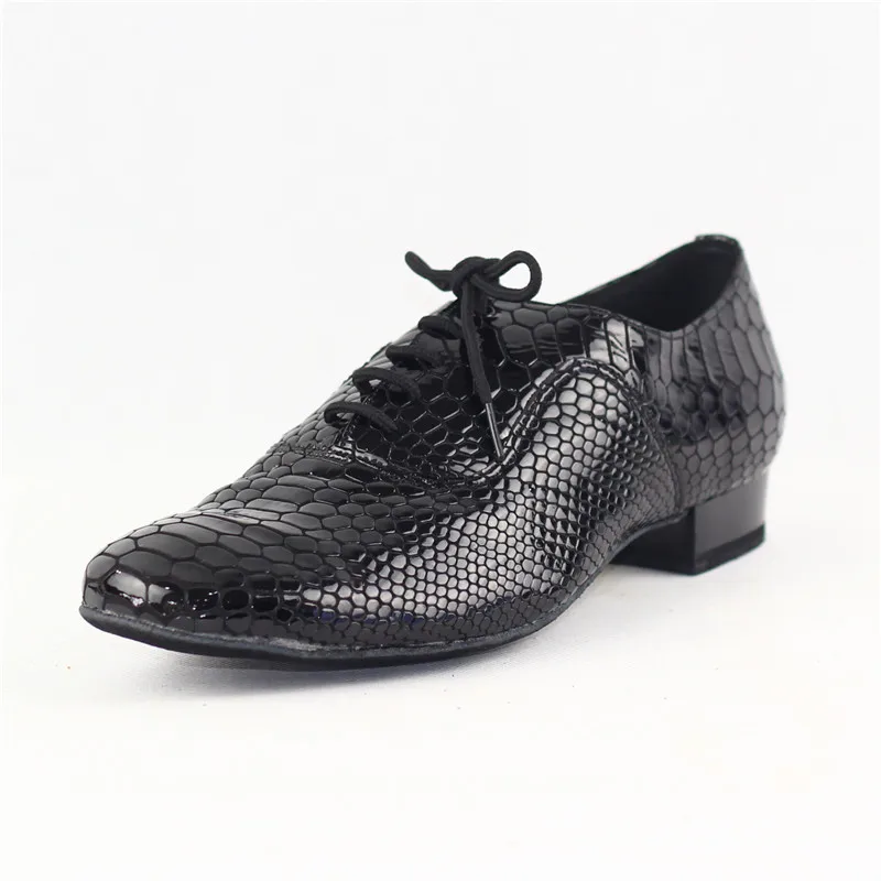 חדשה סגנון גברים סטנדרטי נעלי ריקוד 301C צבע שחור נחש תבנית פטנט עור גברים אולם כל הבלעדי מודרני נעלי הריקוד. . ' - ' . 1