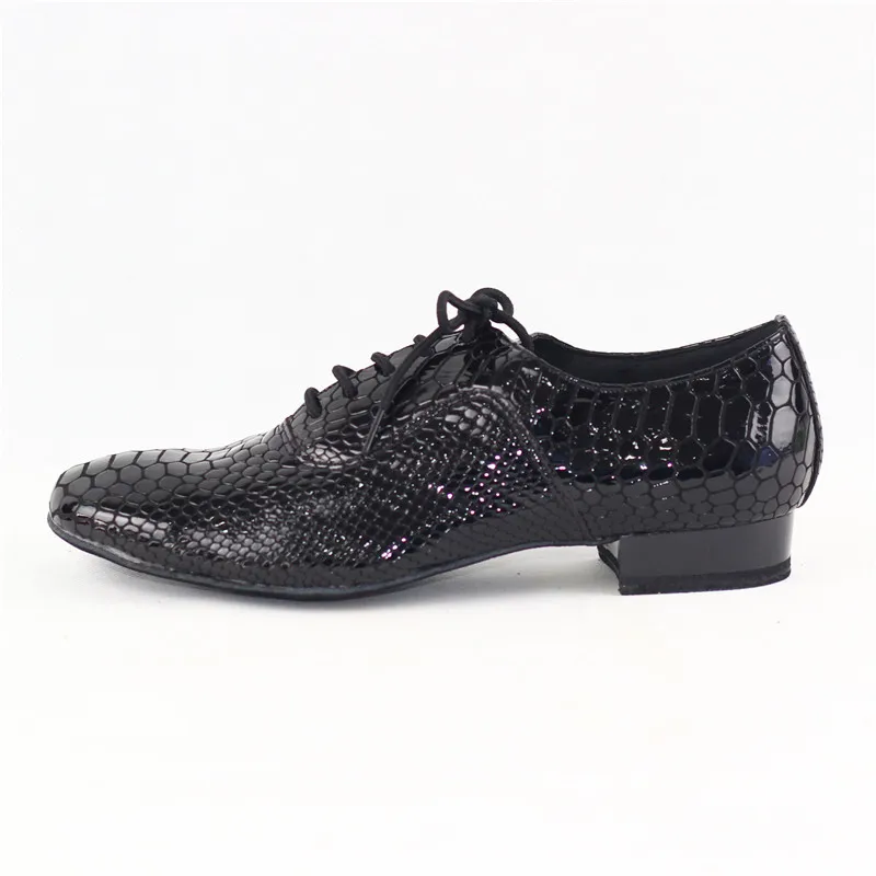 חדשה סגנון גברים סטנדרטי נעלי ריקוד 301C צבע שחור נחש תבנית פטנט עור גברים אולם כל הבלעדי מודרני נעלי הריקוד. . ' - ' . 2
