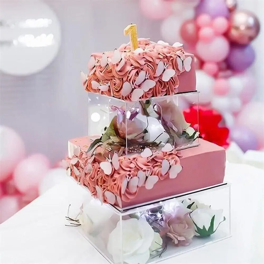 DIY המפלגה ציוד קצה חלקה שקוף עוגה לוח התצוגה עוגה לעמוד העוגה לאפייה כלים ליום הולדת|חתונה . ' - ' . 3