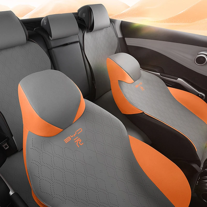 מושב מכונית מכסה חצי חבילת זמש לנשימה ארבע עונות אוניברסלי נוח אוטומטי מושבים כרית BYD אטו 3 יואן בנוסף 2023 . ' - ' . 3