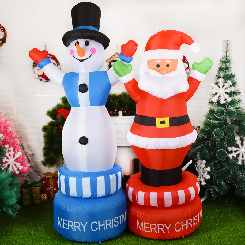 חשמל מסתובב 360 מעלות סנטה קלאוס מתנפחים צעצוע אורות LED מתנפחים בובת חג המולד חיצונית קישוט בית גן . ' - ' . 4