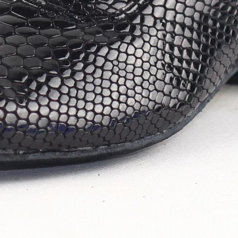 חדשה סגנון גברים סטנדרטי נעלי ריקוד 301C צבע שחור נחש תבנית פטנט עור גברים אולם כל הבלעדי מודרני נעלי הריקוד. . ' - ' . 5