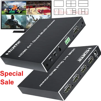 4X1 HDMI רב-הצופה 1080p HD ערוץ 4 Quad מסך ספליטר בזמן אמת חלקה Switcher 4 ב-1 Multiviewer 2x2 1+3 6 מצבים