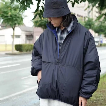 מקורי Pler39s יפן חיצונית תפקוד חופשי מזדמן רוכסן הפיך גברים מעיל כותנה דו-צדדי מעיל שלושת הצבעים והברדסים