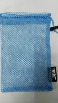 1000pcs שרוך שקית רשת כחולה רשת תכשיטים שקית מתנה תיק פאוץ עם הדפסה מותאם אישית תווית כולל משלוח ב DHL