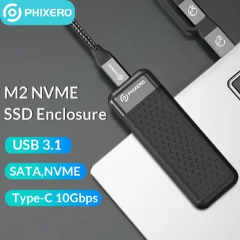 PHIXERO חיצוני HD מקרה מ 2 NVME SSD המתחם NGFF SATA M2 USB 3.1 Type C 6Gbps 10Gbps B/M מפתח תיבת אחסון הבית עבור מחשב נייד