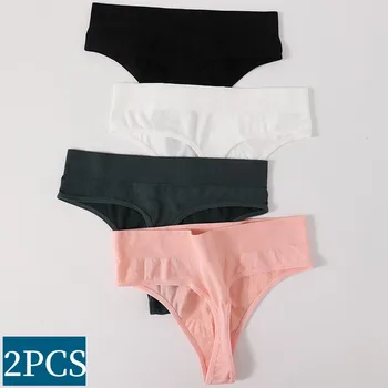 2PCS/Set תחתוני נשים גבוהה המותניים Bodyshaper התחתונים סט סקסי, חוטיני נקבה Underpant כושר תחתונים ללא תפרים אינטימי.