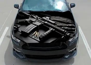 מכסה המנוע של מכונית מדבקה לעטוף את המדבקה נשק אקדח רובה מדבקת ויניל גרפי משאית מדבקות משאית גרפי בונט המדבקה F150 רכב מותאם אישית