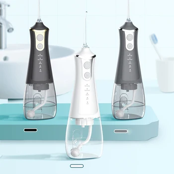 Oral Irrigator נייד שיניים מים Flosser נטענת USB 4-מהירות עם DIY 300ML מיכל מים עמיד למים עבור הלבנת שיניים