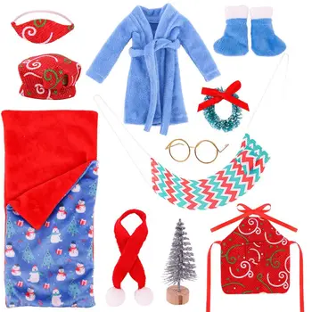 הבובה אביזרי שמלת Sleepbag שילוב פיג ' מה בחורה בגדים חג המולד בובה להגדיר מדף הספרים Elf