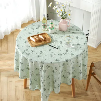 בד שולחן עגול מפת שולחן אלגנטית קוריאנית להדפיס מפות על שולחן האוכל פרחוני כיסוי שולחן חתונה בבית טקסטיל עיצוב