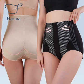 Flarixa חדש לנשים גבוהה המותניים שטוח בטן עיצוב תחתונים ללא תפרים, הרמת תחת תחתונים הבטן שליטה תחתונים הגוף מגבש את התקצירים