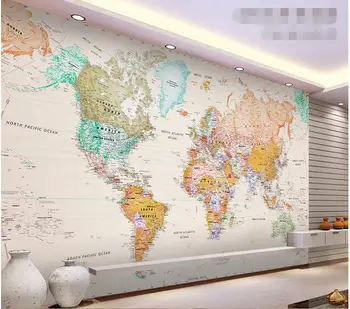 3d טפט מותאם אישית ציור קיר אלגנטי צבע בהיר גרסה של המפה העולם סלון עיצוב הבית תמונות טפט על קירות 3d