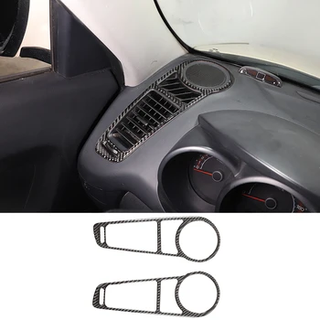 עבור Kia נשמה אני 2009-2013 לוח המחוונים במכונית אוורור, מסגרת דקורטיבית מדבקה רך סיבי פחמן הפנים אביזרים 2 יח'