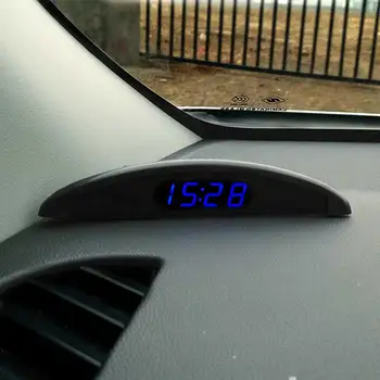אוניברסלי המכונית החדשה זוהר LED דיגיטלי אוטומטי שעון מד חום מד המתח על הרכב המטען 12V תצוגת זמן עם תפקוד זיכרון