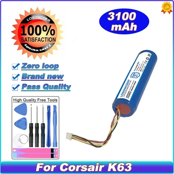 LOSONCOER Li-Po סוללת ליתיום-פולימר 3100mAh על Corsair K63 משחק המקלדת