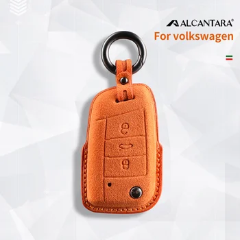אלקנטרה מפתח המכונית כיסוי מקרה מחזיק מפתח מעטפת עבור פולקסווגן פולקסווגן גולף 7 Tiguan MK2 Magotan הפאסאט B8 סמ 