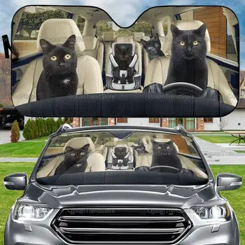 חתול שחור מכונית משפחתית שמש, צל, חתול שחור אוטומטי, שמש, צל, מצחיק חתול שחור, תפאורה ואביזרי רכב, חתול, שמש, צל, מתנות לו LNG