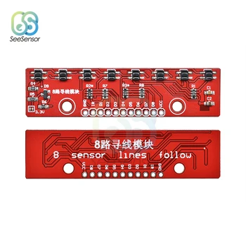 8 ערוץ אינפרא אדום מעקב מודול גילוי אינפרא אדום חיישן מודול DIY עבור Arduino אינפרא אדום גלאי 8 סיביות חיישן מודול 5V