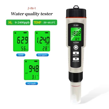 2 ב 1-H2 & Temp מטר מימן עשיר גלאי עמיד למים סוג עט איכות המים לפקח על הבוחן מים גנרטור מקצועי