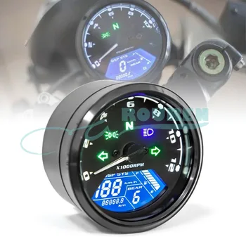 12V אופנוע דיגיטלי דאש אוניברסלי אופנוע מד המהירות Tachometer המכשירים מאבחנים LCD הילוך מחוון מוטו שונה חלקים