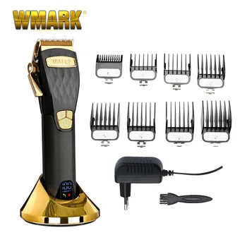 WMARK גוזם שיער חשמלי עם תצוגת LCD 5 מהירות חיתוך אלחוטי שיער קליפר NG-2032 עם להתחדד להב