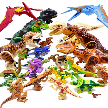 מיני דינוזאור צעצועי DIY לבנים תואם אבני דינוזאור מסיבת נושא טובות ספקים ערכות חג המולד, מתנת יום הולדת צעצועים לילדים