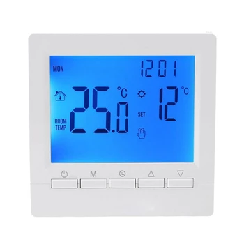 בית חכם התרמוסטט בקר טמפרטורה עם תאורה אחורית LCD גדול מסך קיר החדר טמפרטורת חימום בקר אור כחול