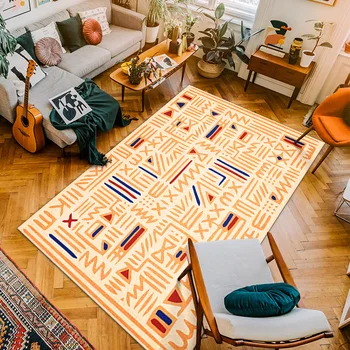 TONGDI מרוקאי שטיח נגד החלקה מודרני אלגנטי הדפסה אמנותית מזרן רך שטיח עיצוב יוקרתי לבית סלון-סלון חדר שינה