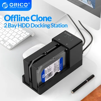 ORICO 2 Bay 3.5 אינץ USB 3.0 מתחם HDD מקוון שיבוט דיסק קשיח תחנת עגינה כונן קשיח HDD מקרה
