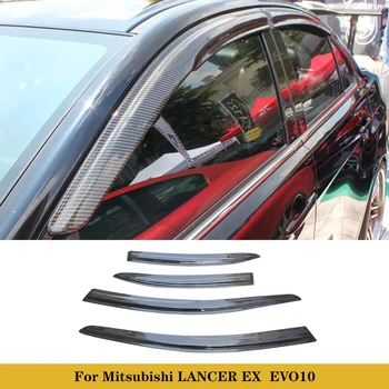 עבור מיצובישי לנסר EX EVO10 סיבי פחמן חלון המשקף פתח שמש צל גשם שומר לקצץ לכסות קיט עמוד הודעות רכב סטיילינג