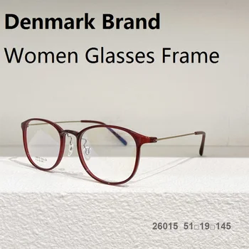 דנמרק מותג נשים כיכר מסגרת משקפיים Screwless אור קוצר ראייה אופטי משקפי מרשם משקפיים 26015 עיצוב אופנה חדש