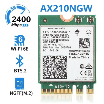 AX210 AX210NGW כרטיס רשת M. 2 NGFF 2.4 Ghz/5G WI-FI 6E 2400Mbps Wifi כרטיס 802.11 Ax Bluetooth 5.2 מתאם Wifi